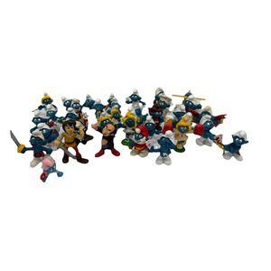 Vintage Rare Smurfs Lot of 36 Figures 1965–1984 Schleich Peyo‎ Gargamel & Johan